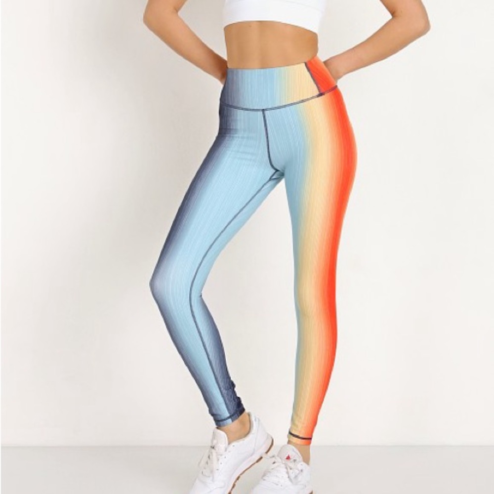 Splits59 Ombre Blue to Orange High-Waist Leggings